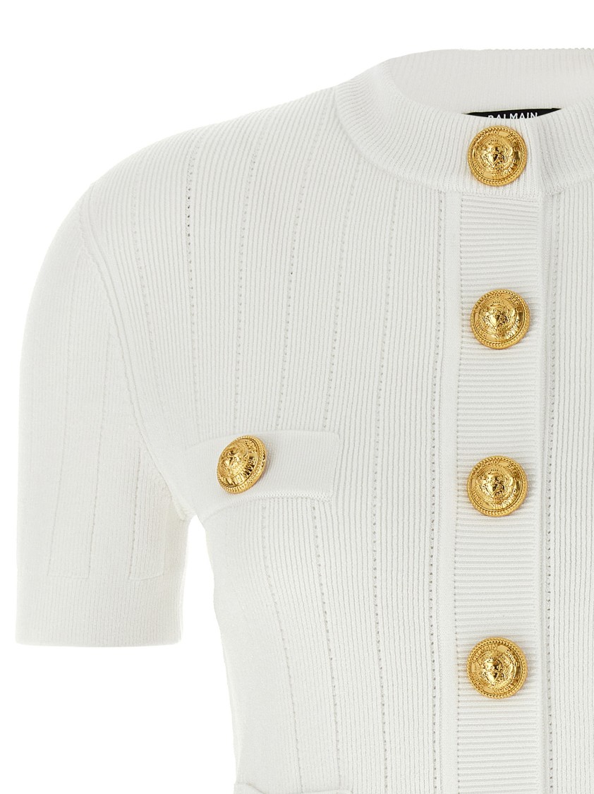 Balmain 'chiocciola' Cardigan In White