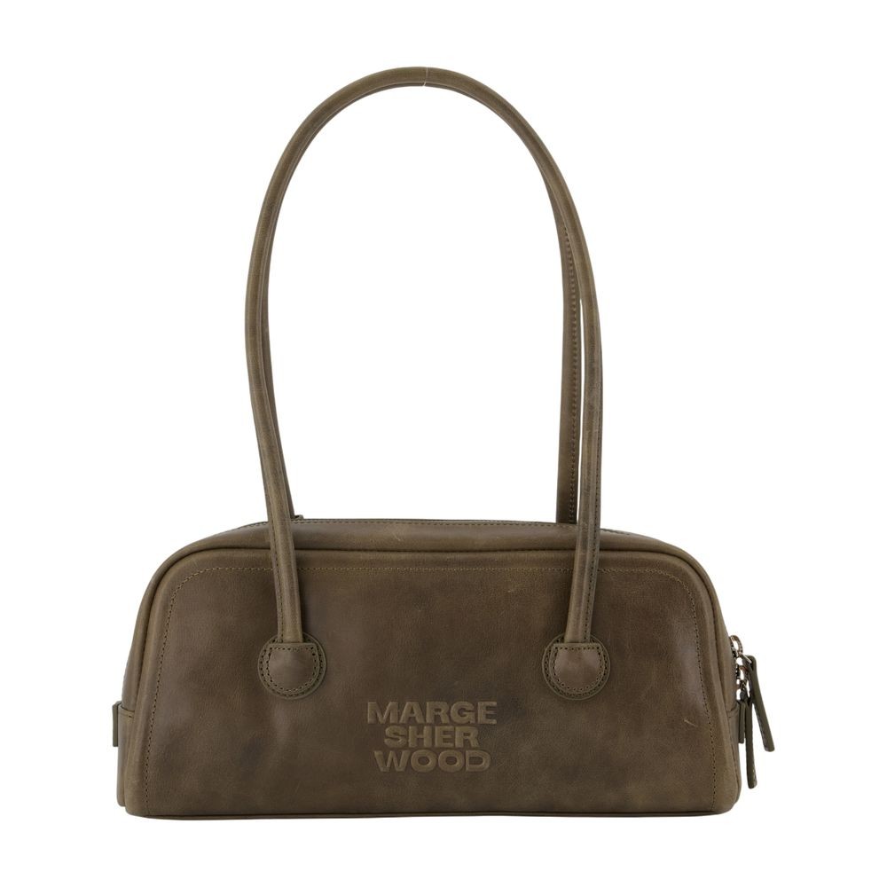 Margesherwood Soft Baguette Shoulder Bag - Leather - Grey In Black