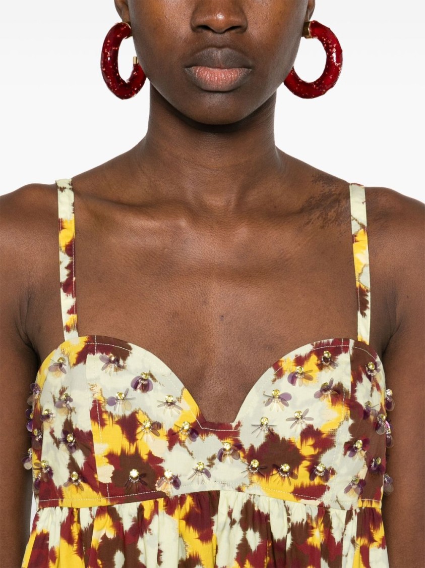Ulla Johnson Harlan Embellished Printed Cotton-poplin Midi Dress In Multicolor