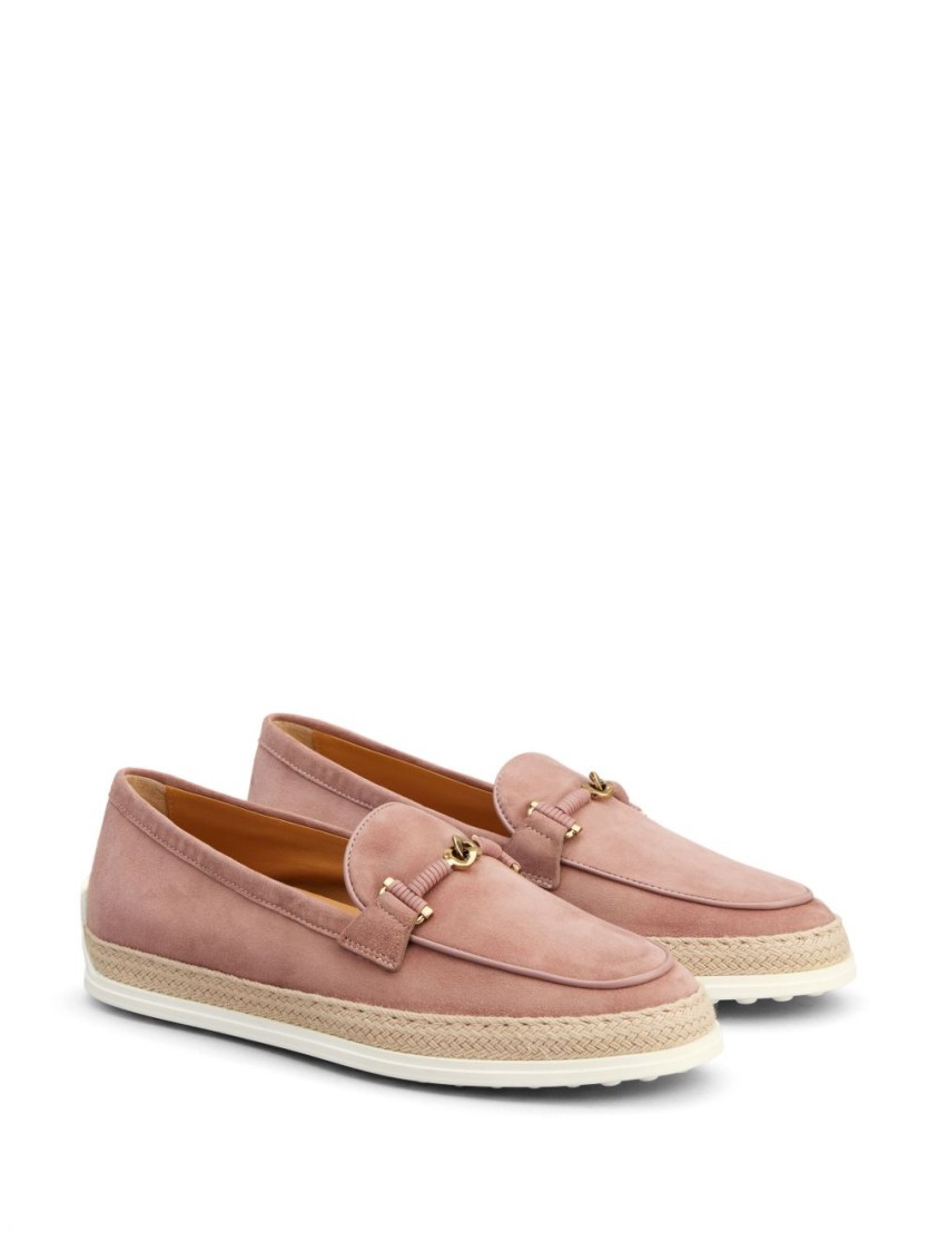 Shop Tod's Slip-on Flat Shoes With Woven Accent
