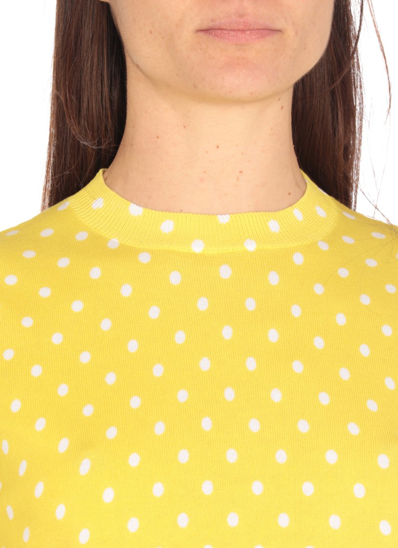 FABIANA FILIPPI FABIANA FILIPPI COTTON SWEATER WITH ALL-OVER POLKA DOT PATTERN