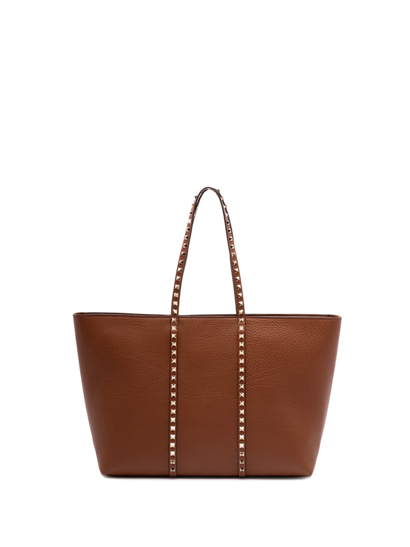 Valentino Garavani Rockstud Tote With Edgy Embellishments In Brown