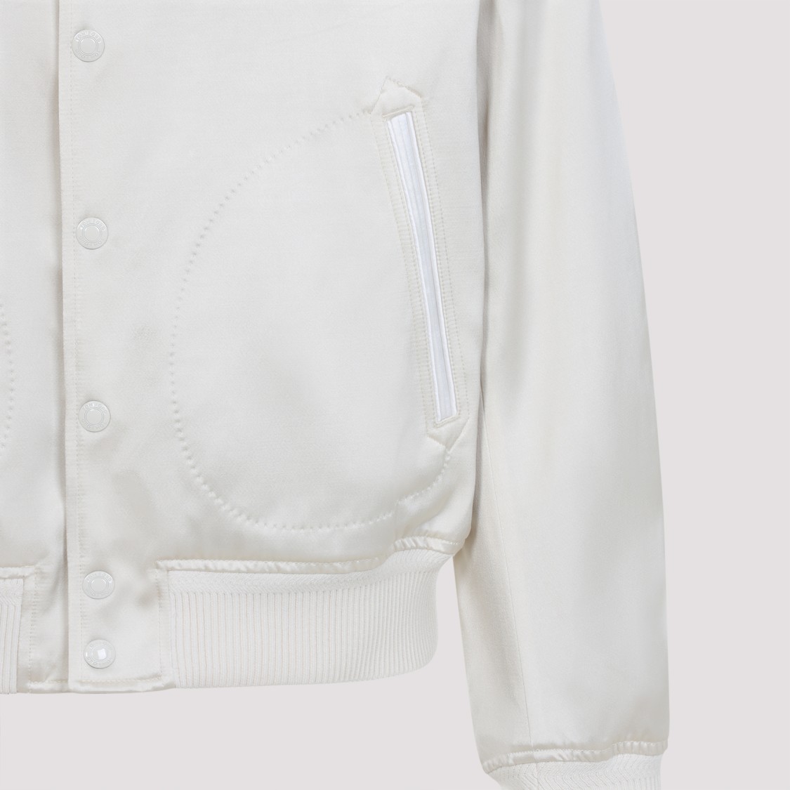 Shop Tom Ford Classic Bomber Jacket In Soft Luxe Fabric In White