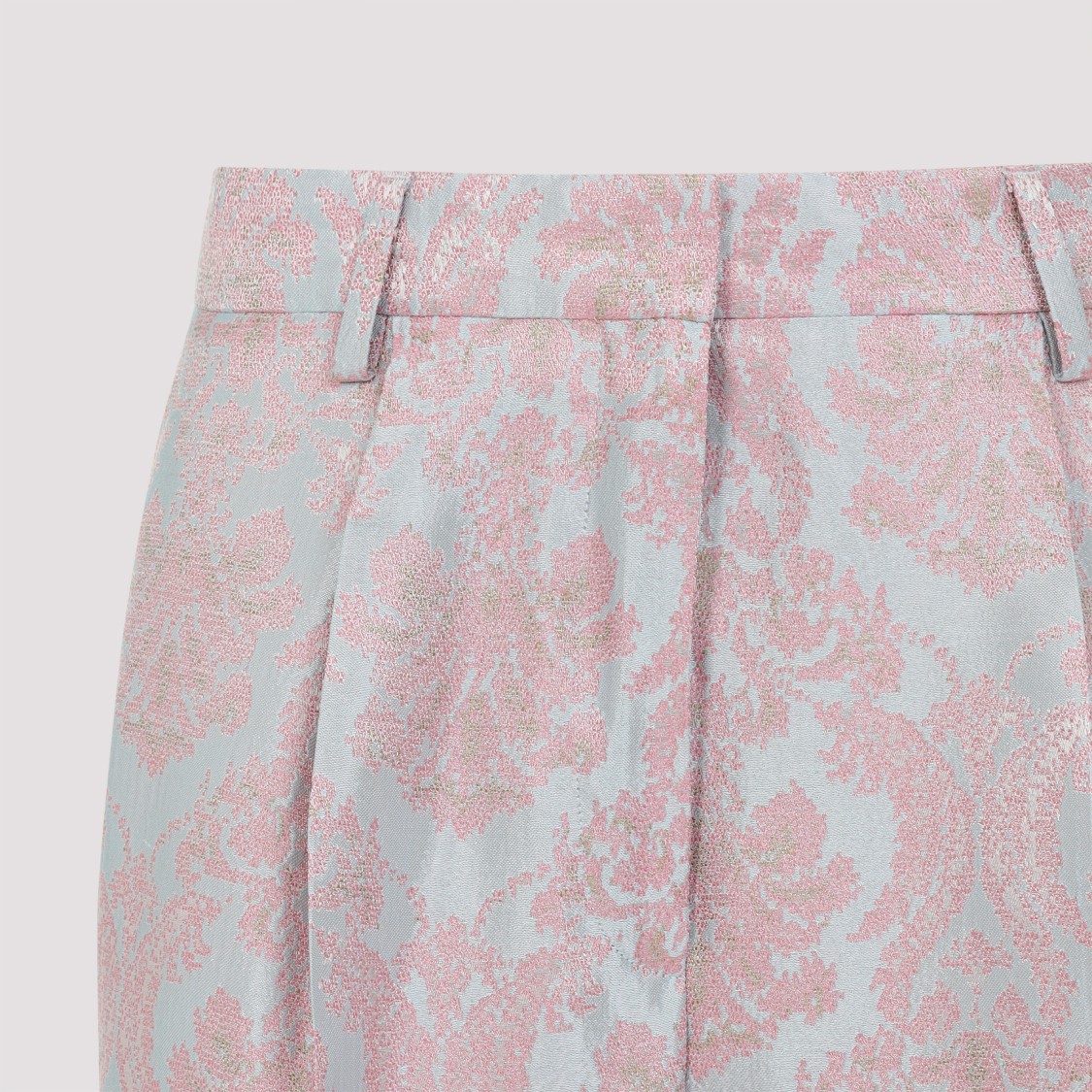 Dries Van Noten Tailored Trousers With Delicate Floral Pattern In Blue