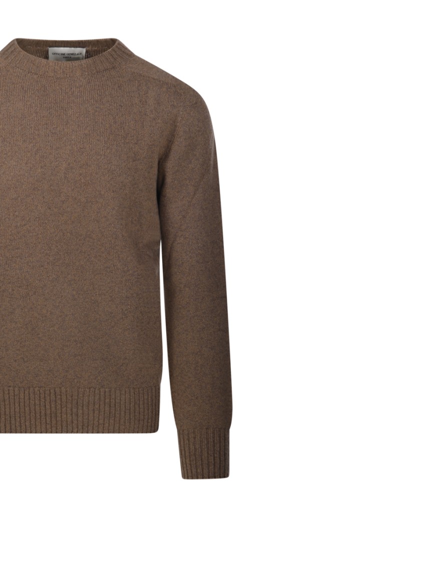 Shop Officine Generale Seamless Brown Sweater