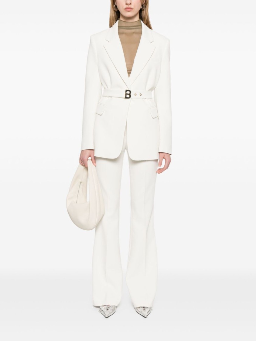 Blugirl Tailored White Blazer With Belted Waist