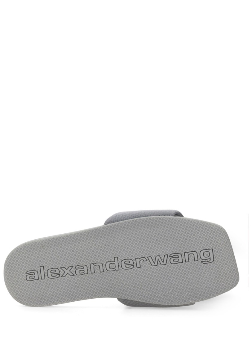 Shop Alexander Wang Nylon "aw" Sandal In Grey