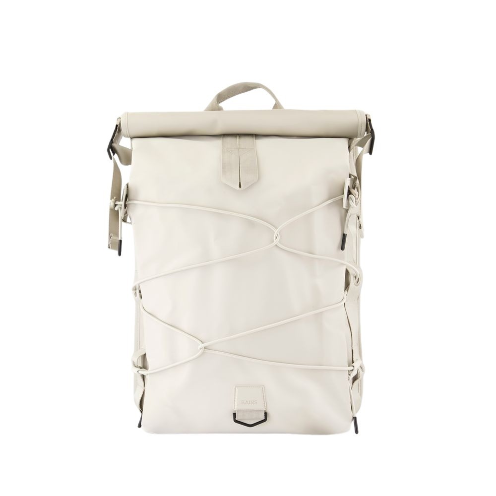 Rains Trail Cord Rolltop Backpack W3 - Synthetic - White In Neutrals