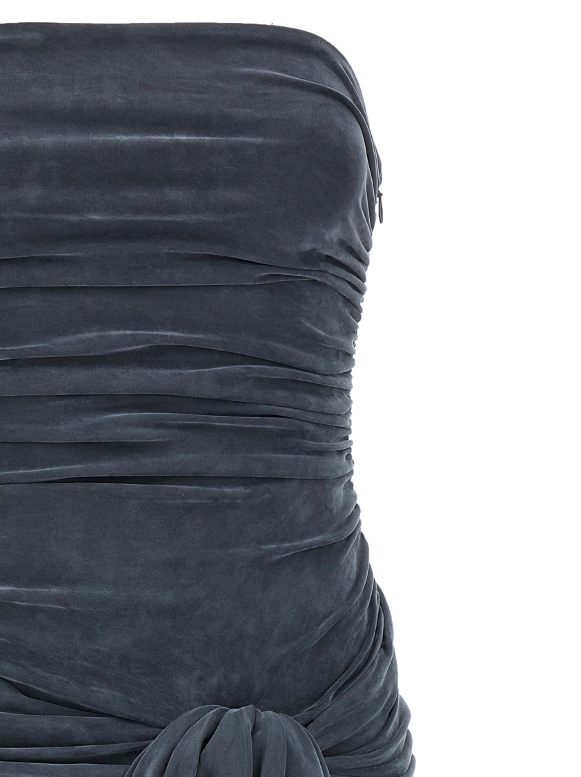 Alexander Wang Vintage Effect Stretch Jumpsuit With Knot Detail In Gray
