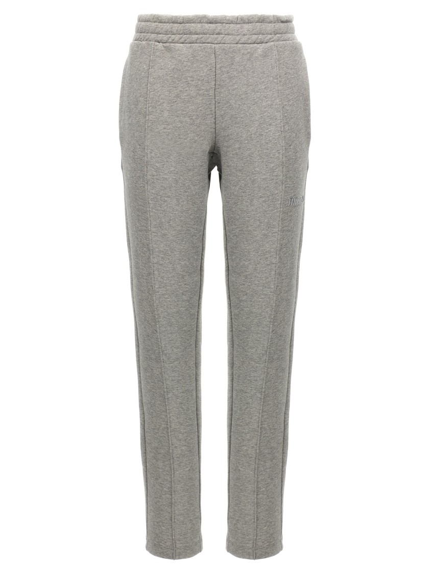 Attico The  Embossed Logo Joggers In Soft American Fleece In Gray