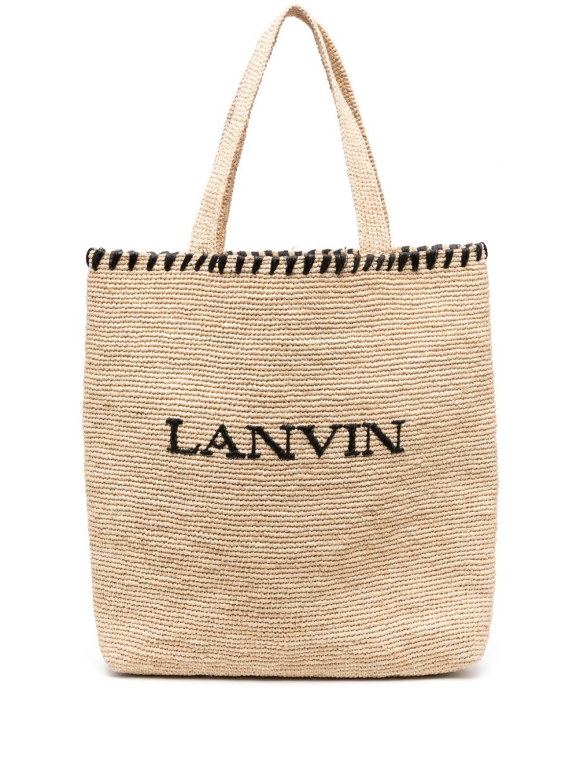 LANVIN LANVIN NATURAL RAFFIA TOTE BAG