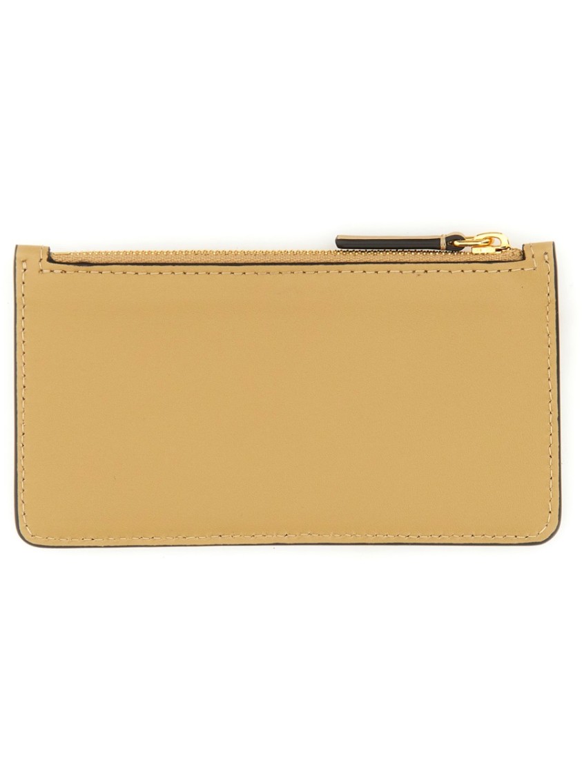 Marni Logo Embossed Card Holder With Multiple Slots In Neutral