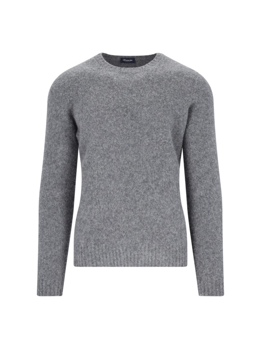 Drumohr Basic Sweater In Grey Wool Dark Shade