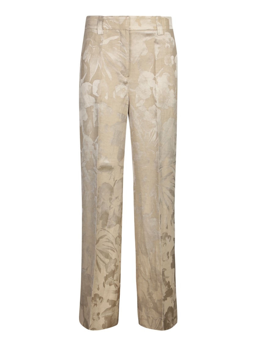 Shop Incotex Beige Trousers With Tailored Fit