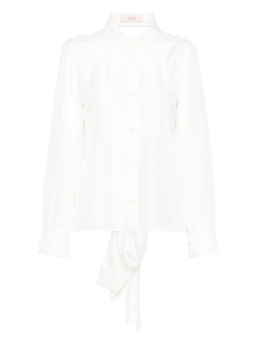 Jucca White Silk Shirt With Front Button Fastening In White