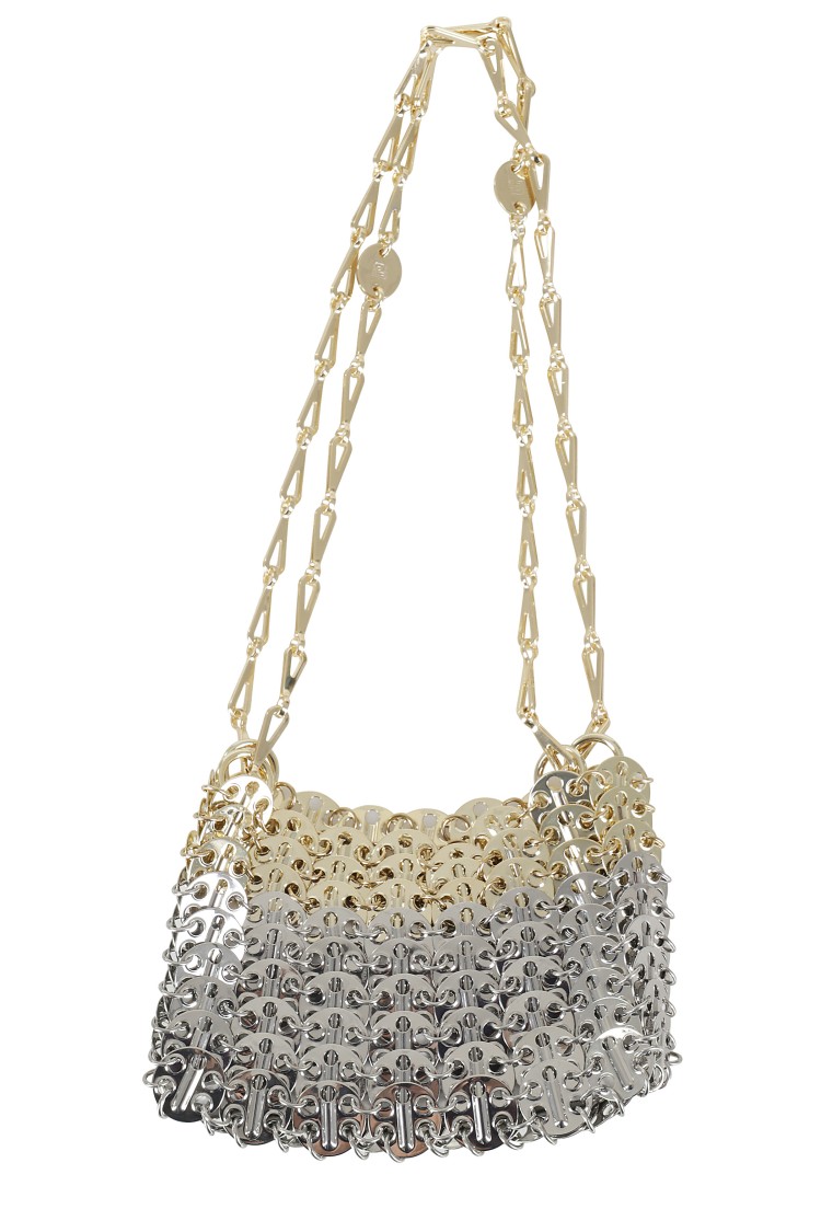 Rabanne 1969 Nano Skyl Handbag With Dual Handles In Gold