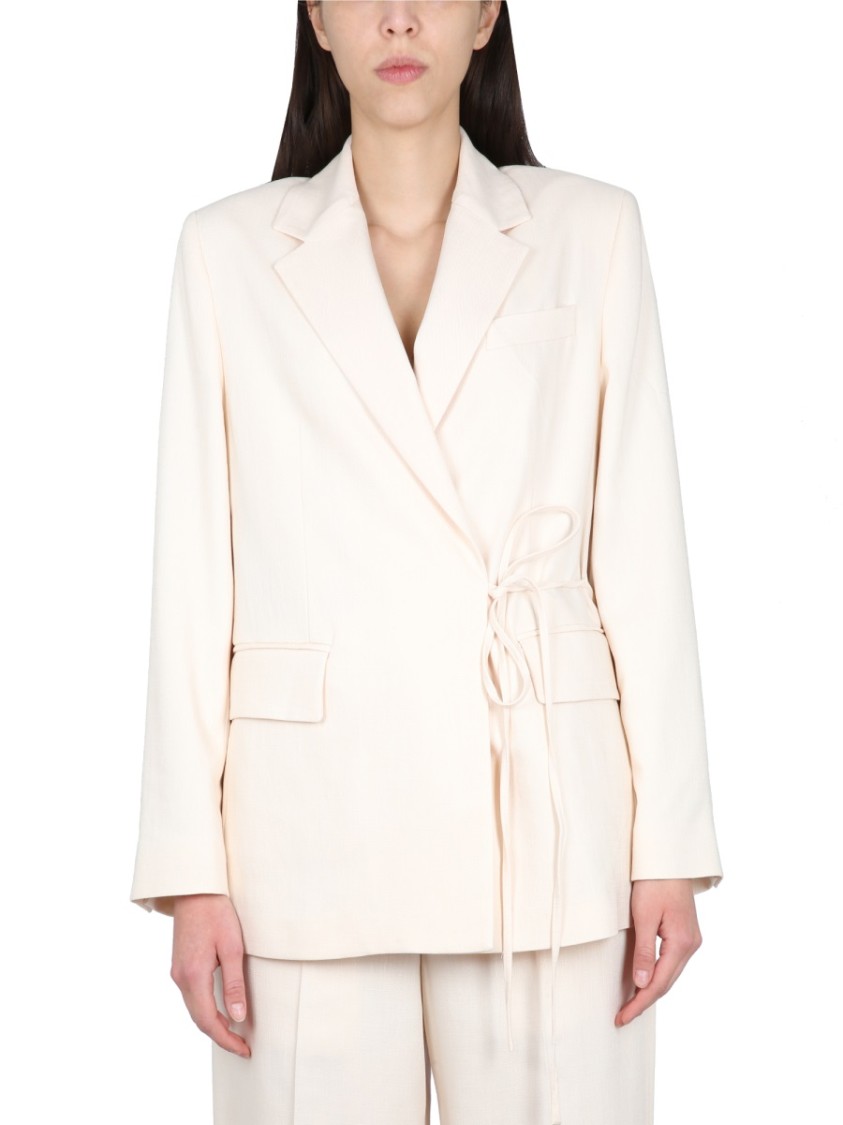 Msgm Viscose Blazer In Neutrals