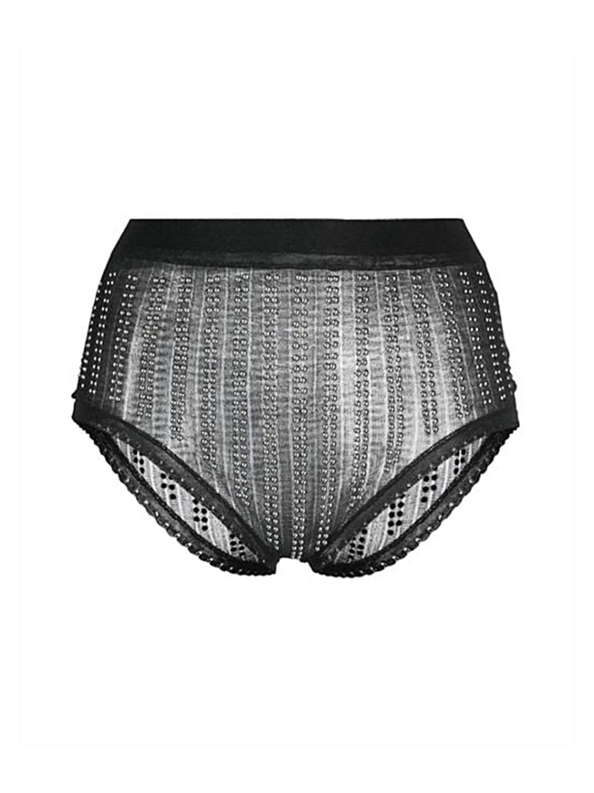 Rabanne High-waisted Briefs Embellished With Beads