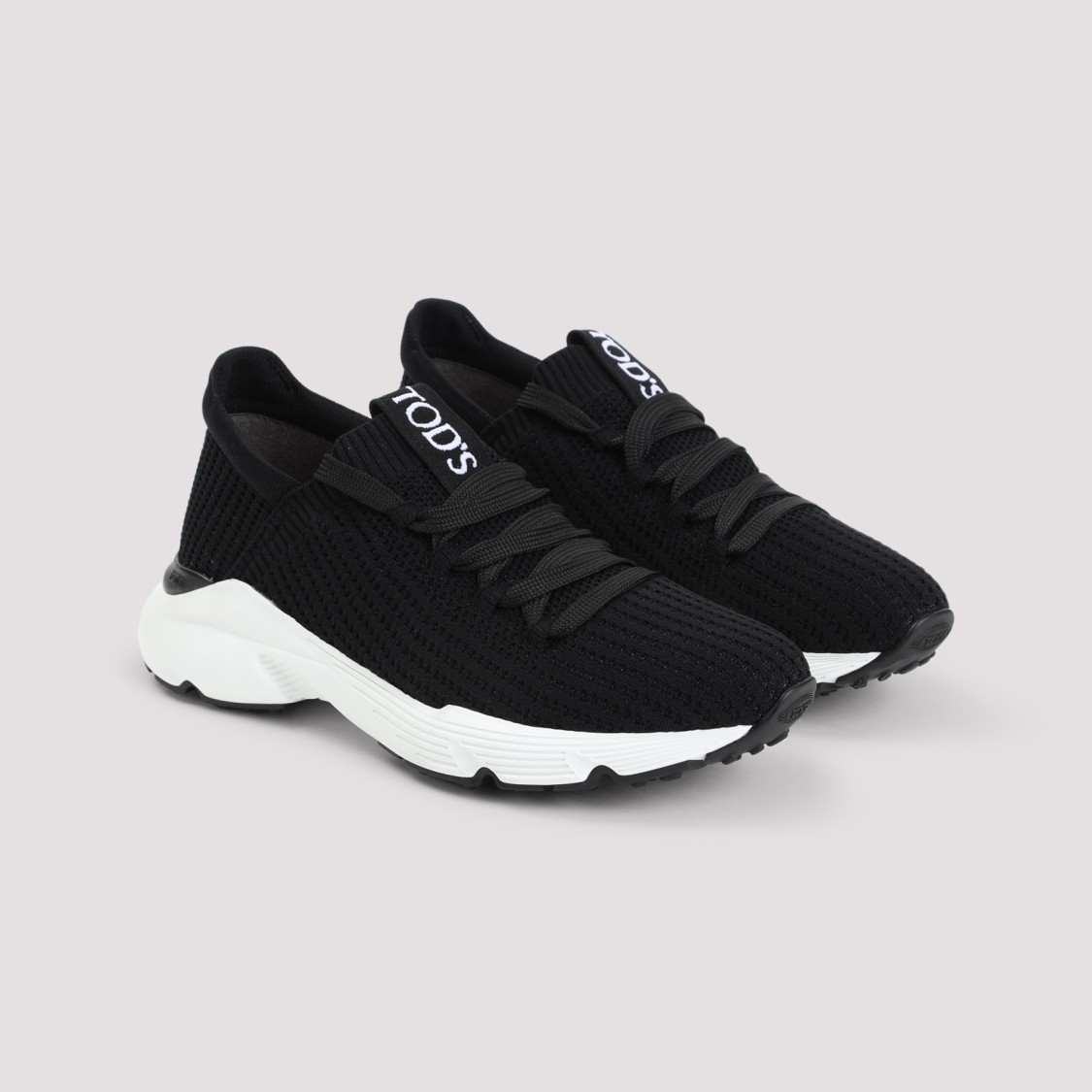 Shop Tod's Tods Black Textile Sneakers