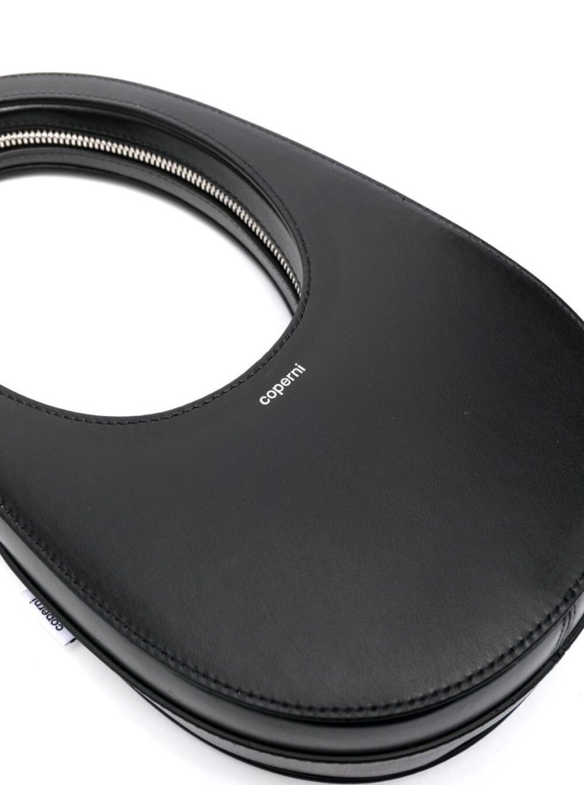 Shop Coperni Black Monochrome Mini 'swipe' Bag With Oval Handle