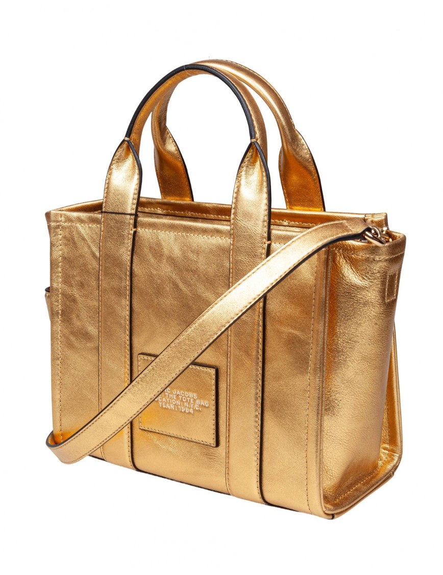 Marc Jacobs The Small Tote In Laminated Leather Color Gold