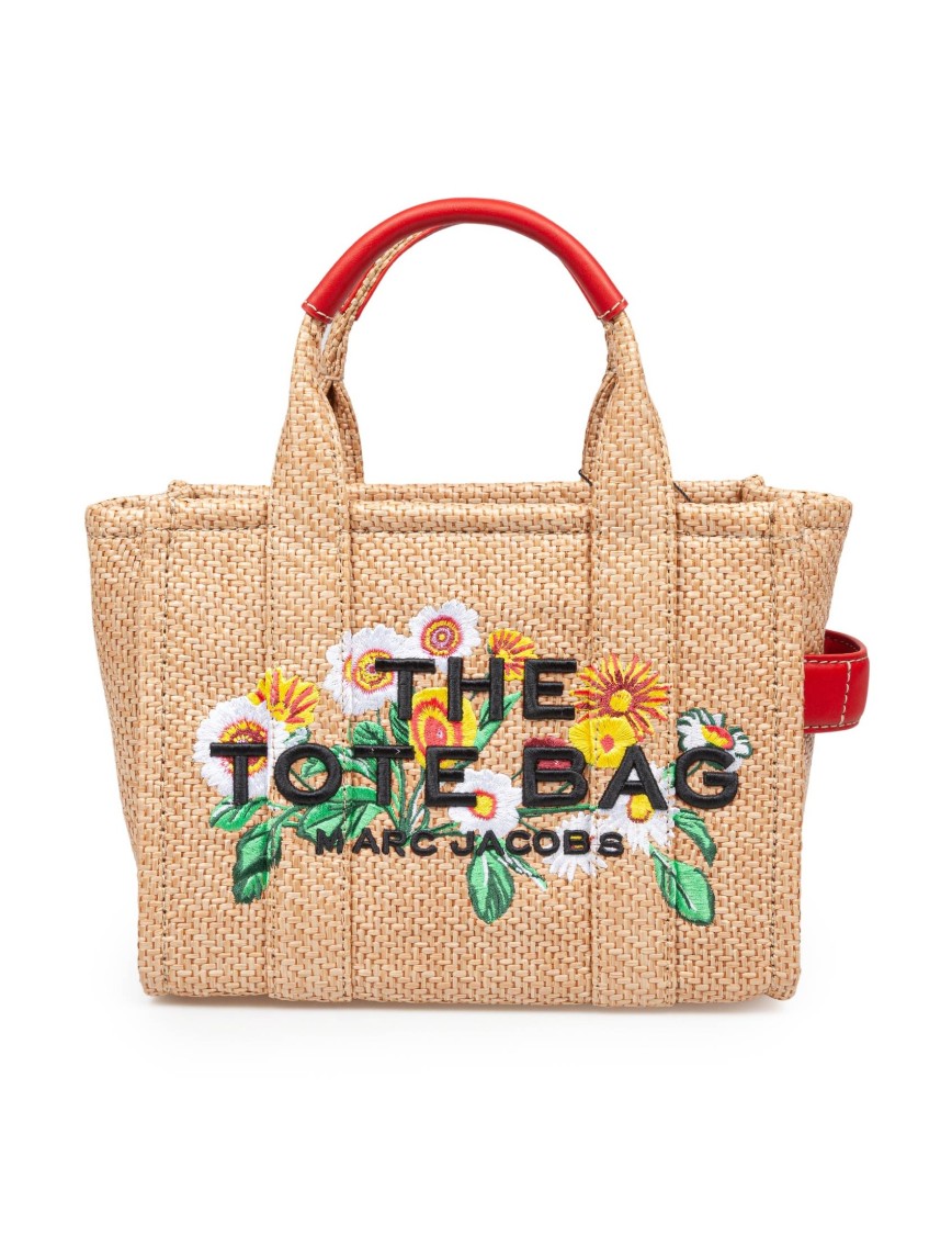 Marc Jacobs The Small Tote Bag In Raffia With Embroidery