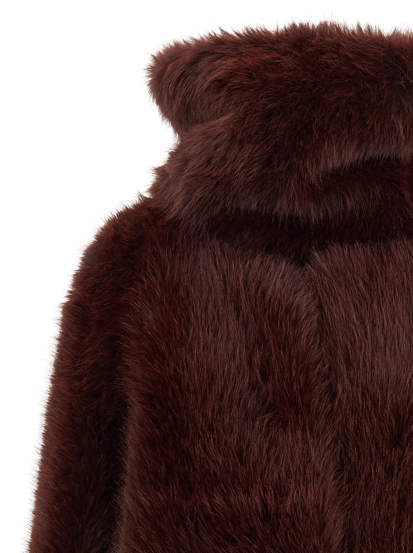 B&b Couture Biscuit Fur Bordeaux In Black