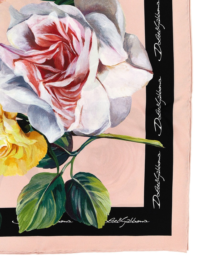 Dolce & Gabbana Floral Print Silk Twill Scarf