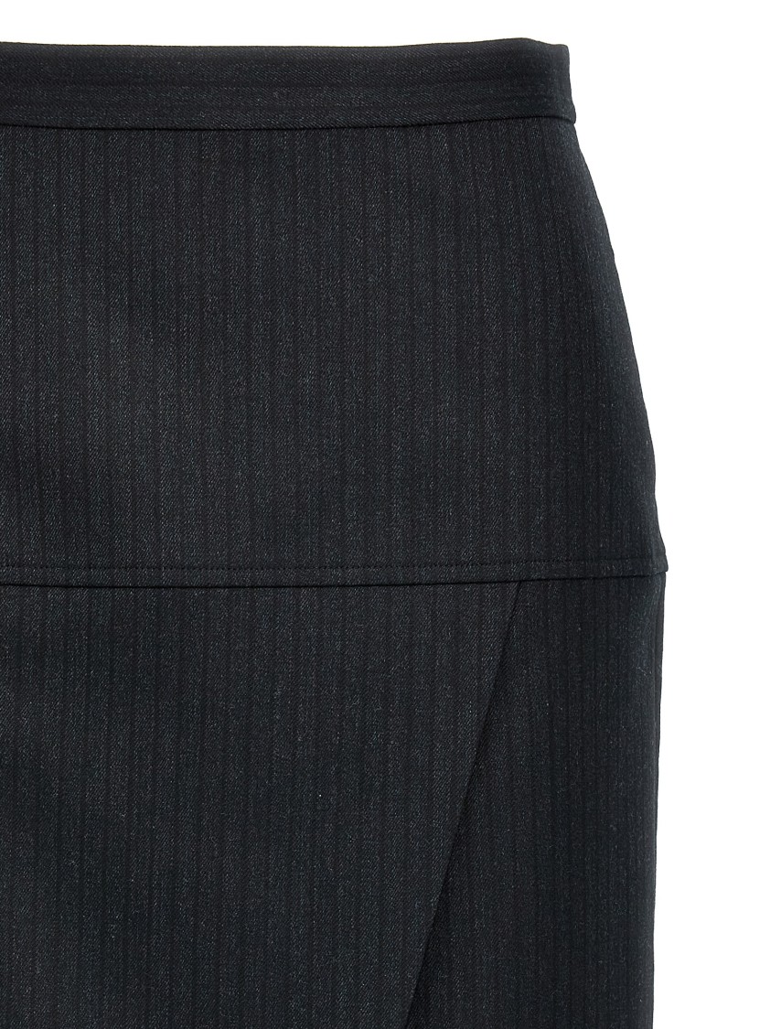 Fendi Zip-embellished Velvet Maxi Skirt In Black