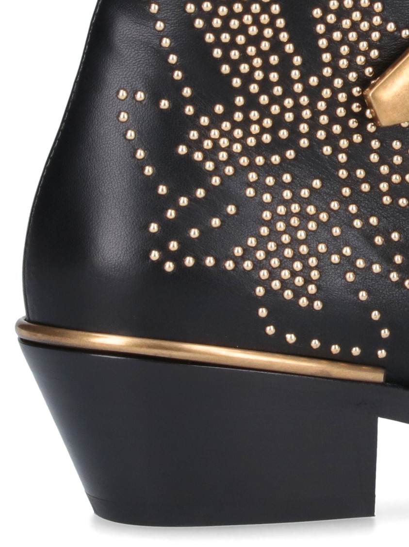 Chloé Susanna 45mm Studded Ankle Boots In Black