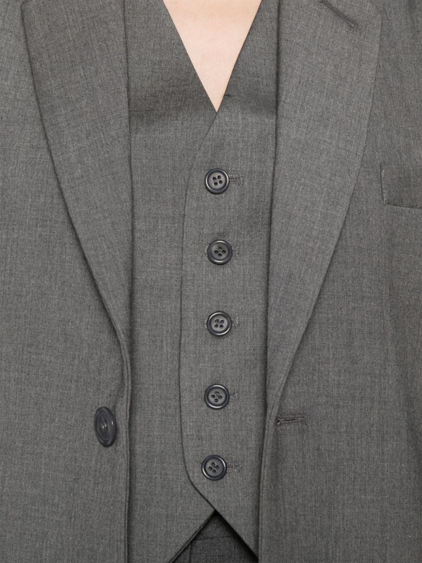 Shop The Frankie Shop Tailored Grey Wool Blend Vest