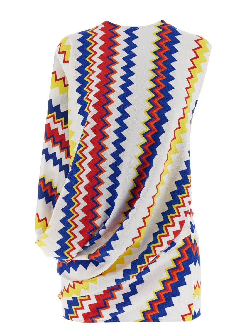 Missoni Peplum Top With Vibrant Zigzag Pattern In Multi