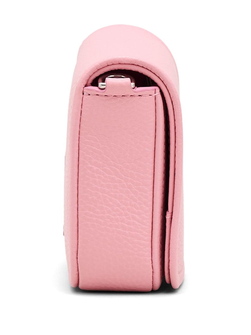 Marc Jacobs The Mini Leather Logo Crossbody In Pink