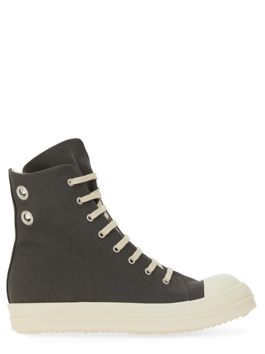 Rick Owens Drkshdw Drkshdw By Rick Owens High-top Cotton Sneakers In Grey
