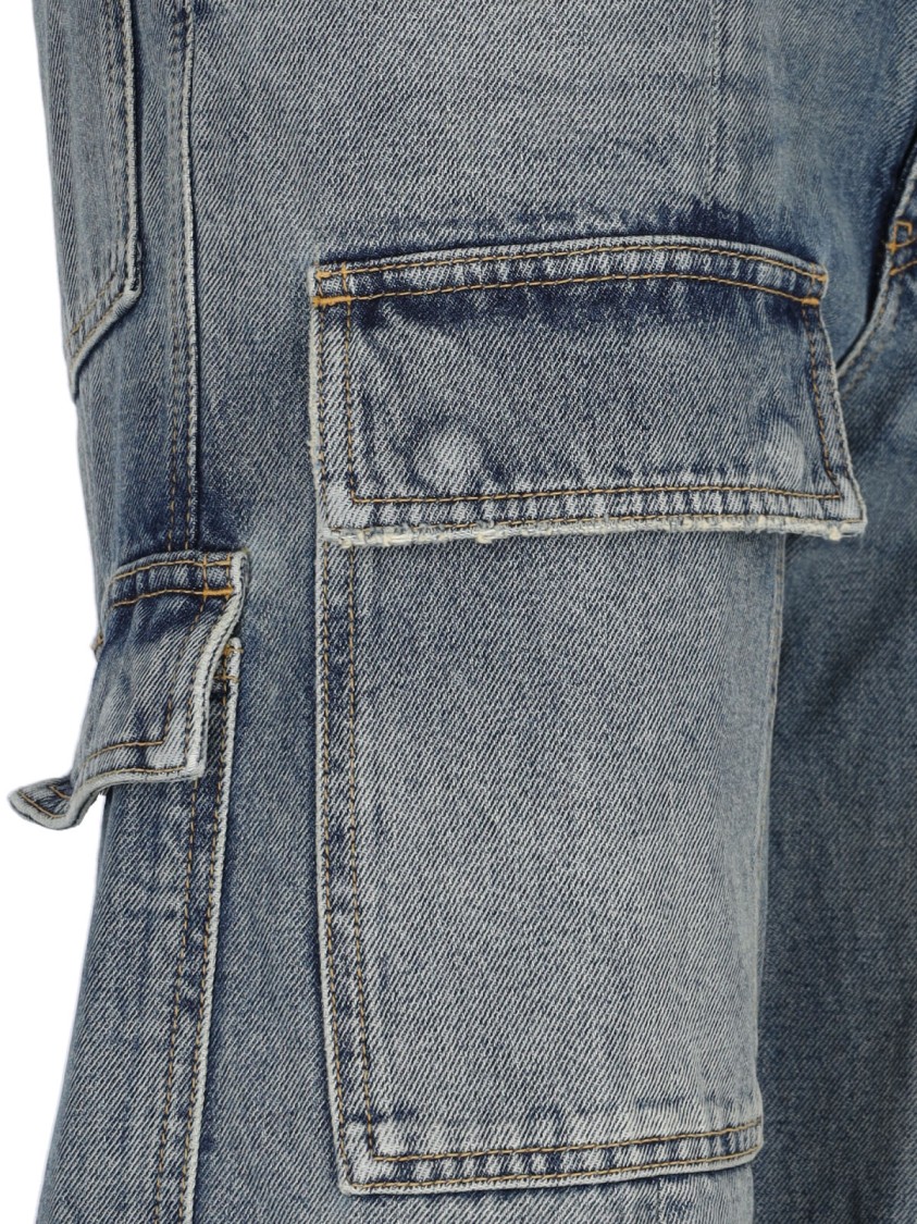 Balenciaga Blue Cargo Flared Jeans In Blue