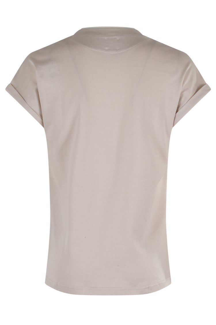 Eleventy Rolled-cuff Cotton T-shirt In Neutral
