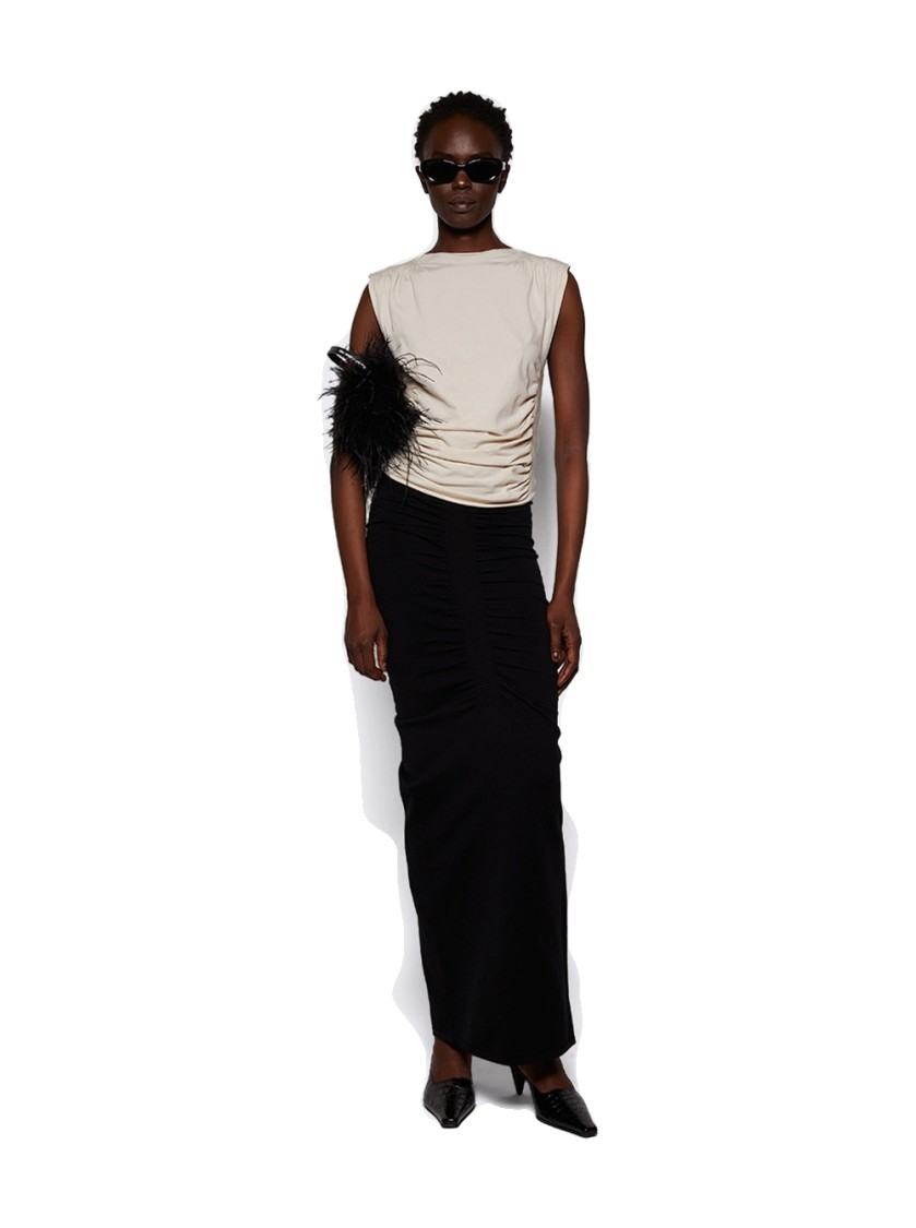 Alexander Wang Ruched Tank Top Cement In White