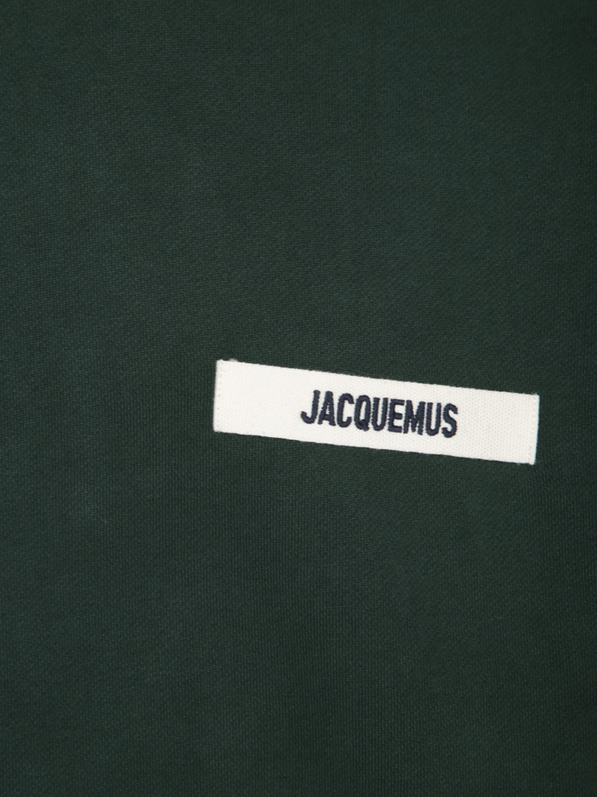 Shop Jacquemus Relaxed Fit Green Hoodie With White Logo In Black