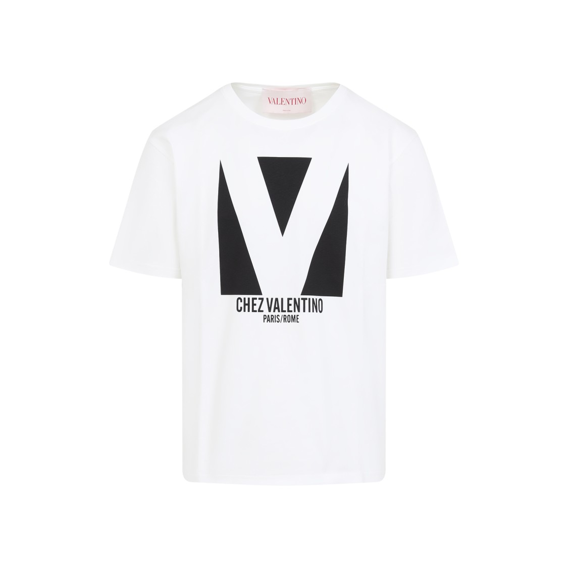Shop Valentino Cotton T-shirt With Contrasting Black Logo In White