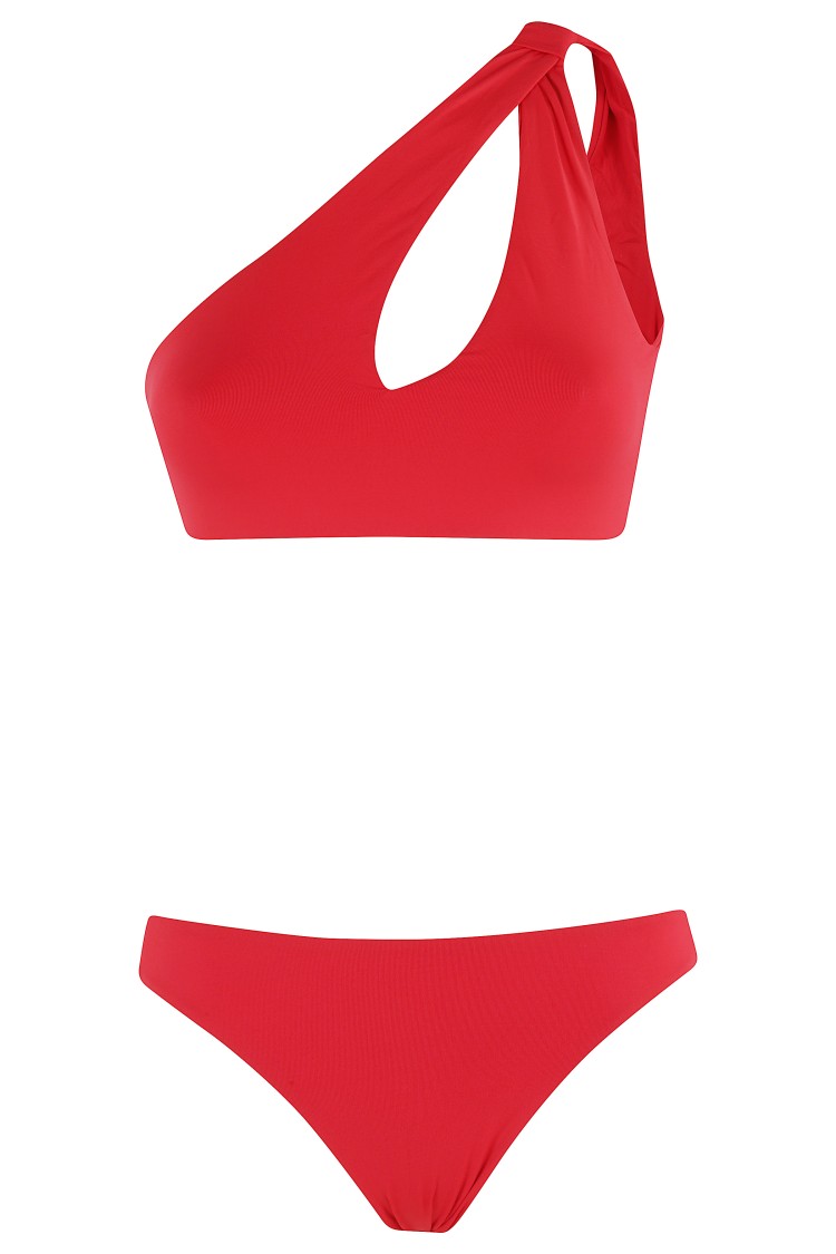Shop Federica Tosi One-shoulder Knot Detail Bikini