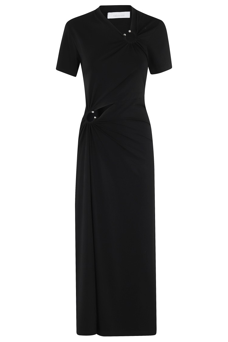 Shop Rabanne Piercing Dress In Black