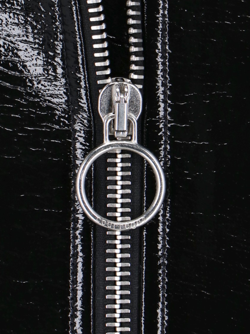 Courrèges Buckle-strap Crinkled Miniskirt