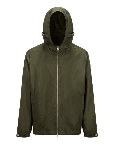 Moncler Lightweight Hooded Windbreaker With Adjustable Cuffs In Green