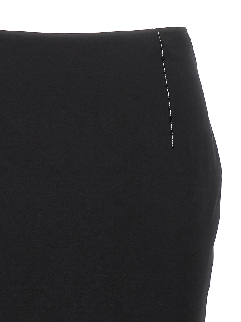 Marni Flounce Hem Midi Skirt With High Waist In Black