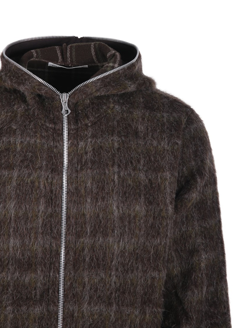 Our Legacy Check-pattern Wool-blend Sweatshirt In Black