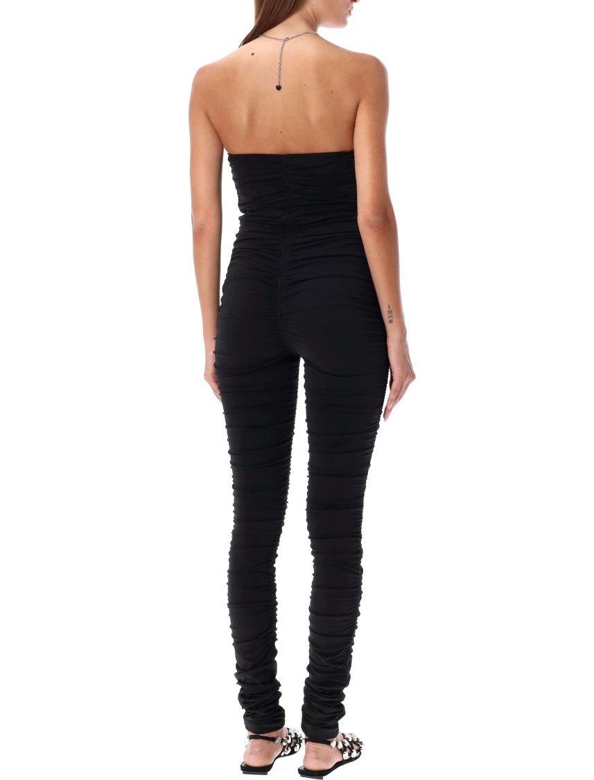 オールインワン・サロペット THE ATTICO Women Jumpsuits 24A247WCO14A014 100 Black Draped jumpsuit, color BLACK | Spazio Pritelli Official Website