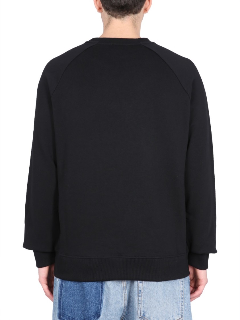 Balmain Flocked Logo Sweatshirt With Metallic Accents In Black