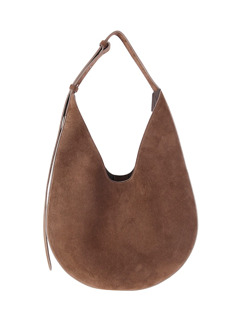 Aesther Ekme Brown Suede-effect Calfskin Hobo Bag In Brown