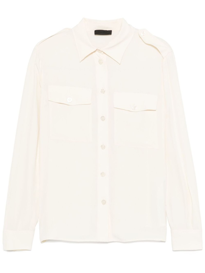 Liu •jo Liu Jo Classic Button-up White Shirt With Refined Detail In White