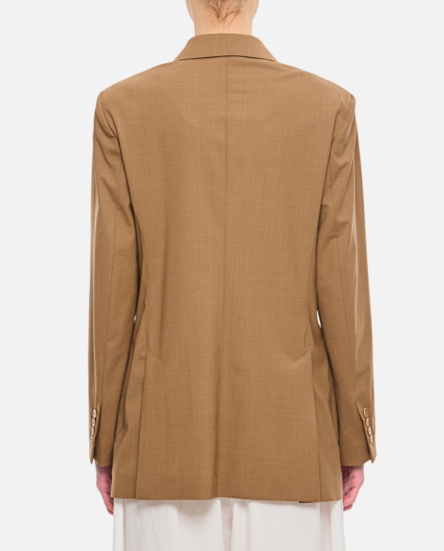 Max Mara Brown Double Breasted Blazer In Brown
